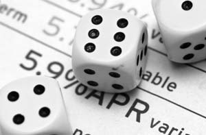 APR interest rates - statement figure with dice on top
