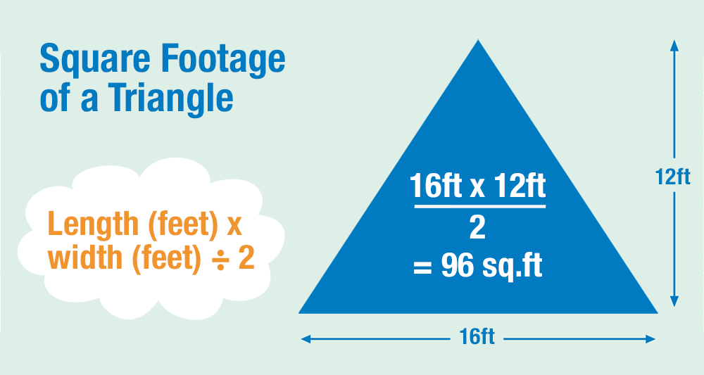 How to measure and calculate square footage for a triangle shape