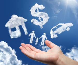 Loans for all - hand and cloud shapes