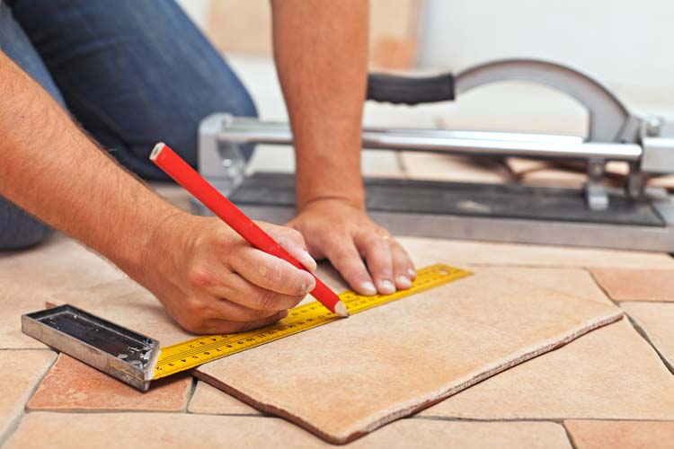 Measuring floor tiles