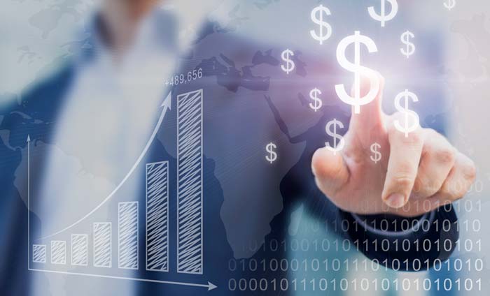 Investment value graph rising