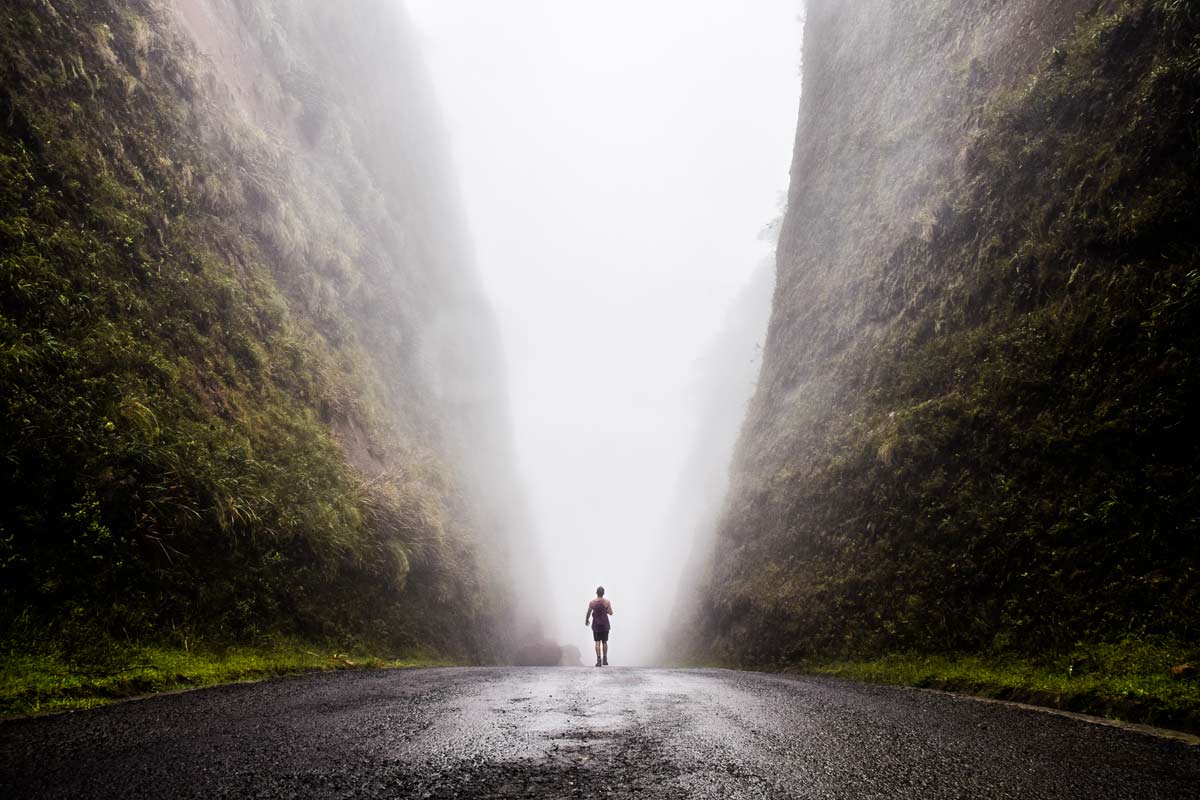 A man walking around the world