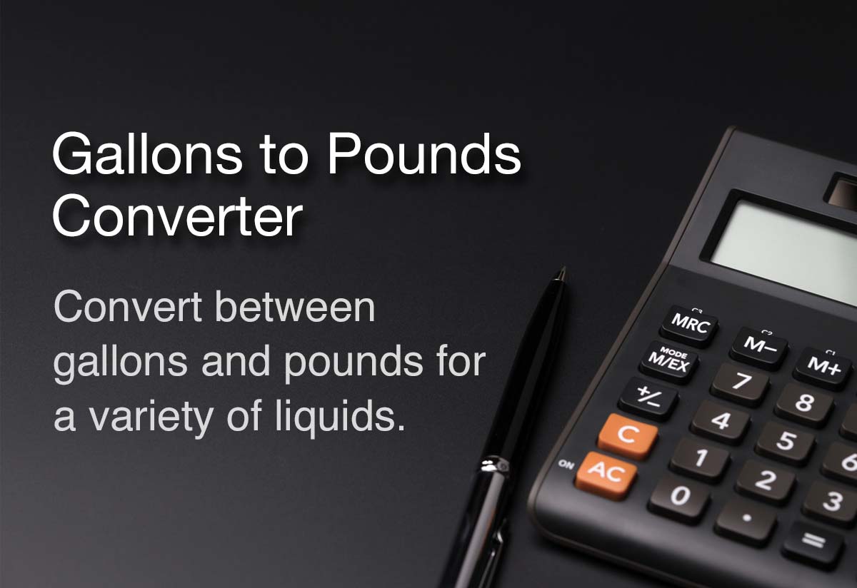 Gallons To Pounds Fuel Conversion Chart