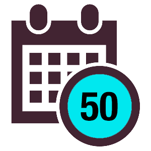 50 weeks per year icon