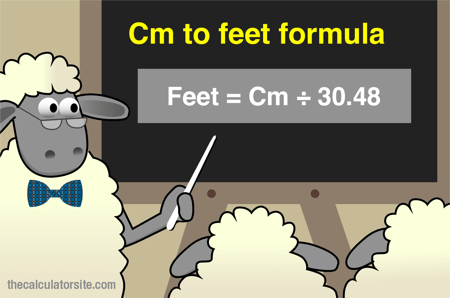 Formula for converting cm to feet