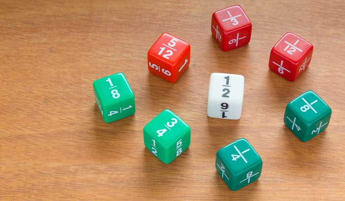 Fractions on dice