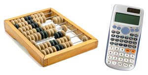 Abacus and calculator