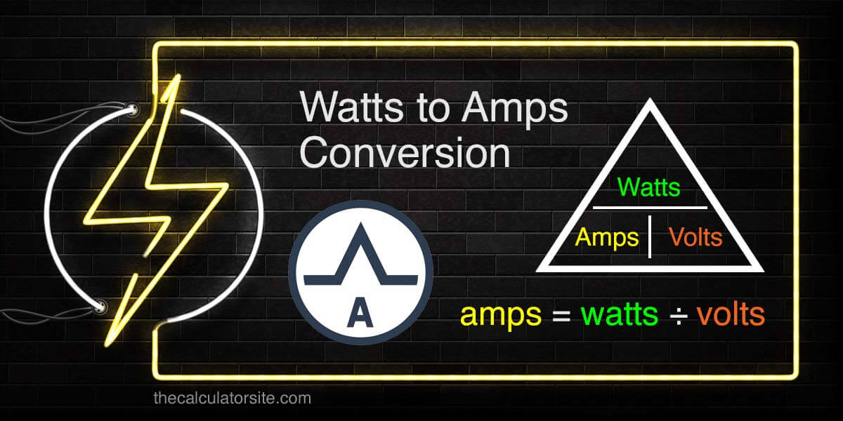 Watts to amps conversion process diagram